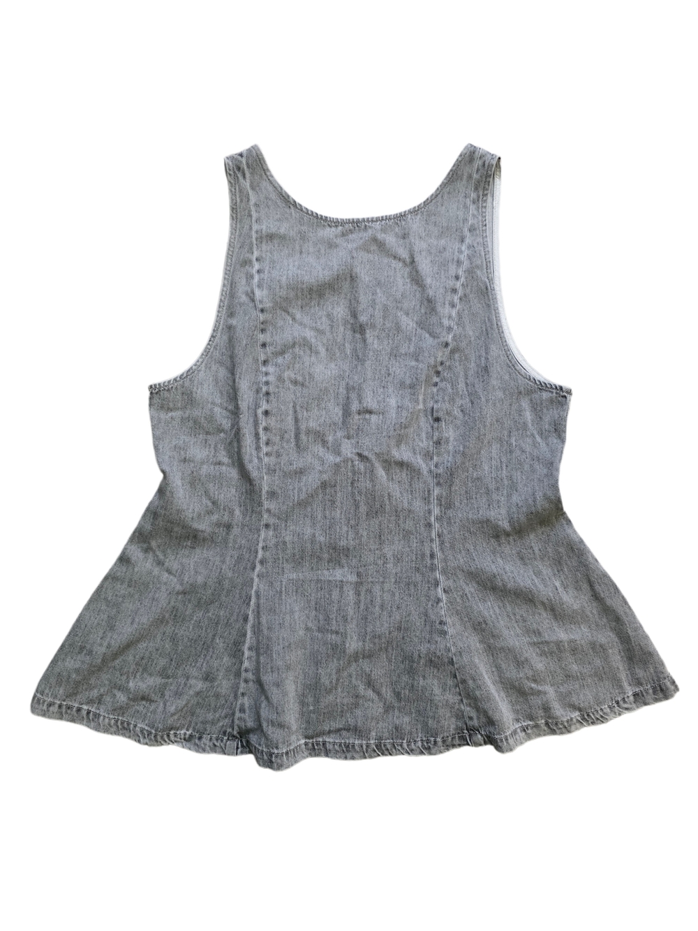 H&M Gray Denim Peplum Top Size Large